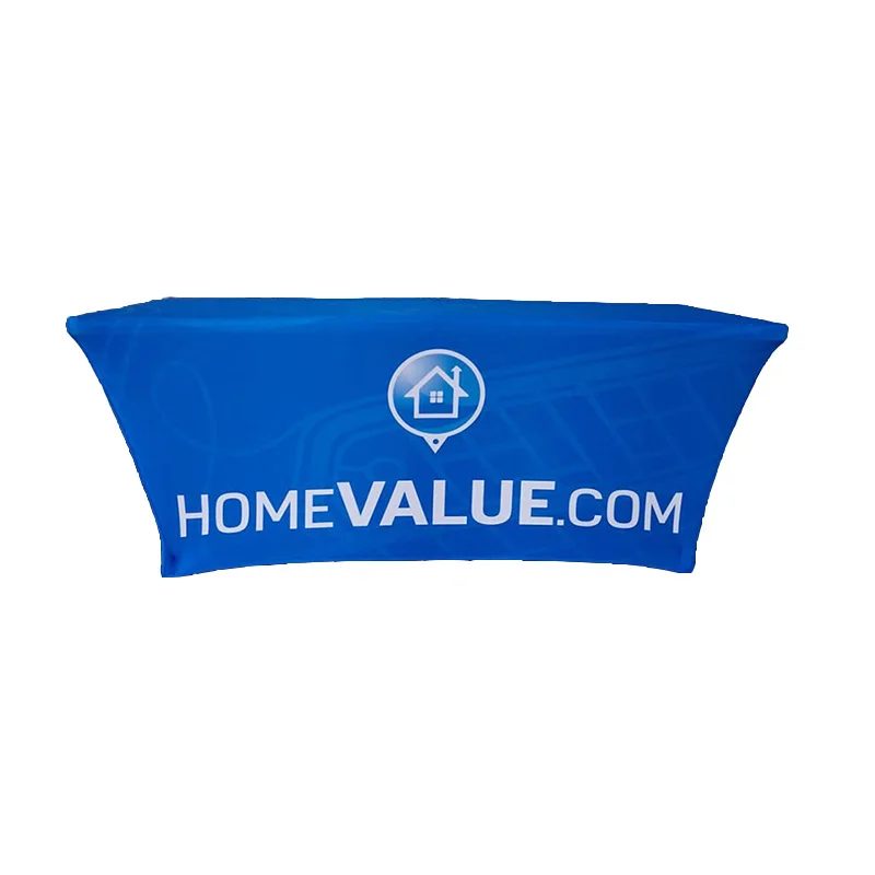 Free Shipping 6FT Stretch Fabric Table Cover Fits 6ft Table Printed Full Color Dye Sublimation, Custom Elasticity Tableclothes