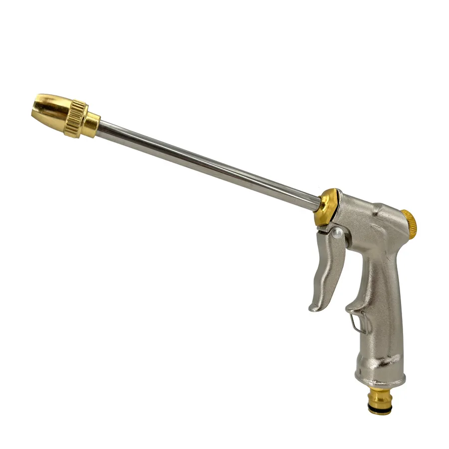 Home Use High Pressure Wash Gun Copper Alloy Plated Water Gun Head for Car Washing And Garden Flower Irrigation
