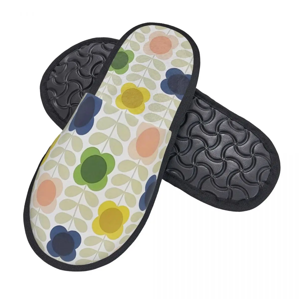 Custom Abstract Orla Kiely Scandinavian Flowers Guest Slippers for Bedroom Women House Slipper