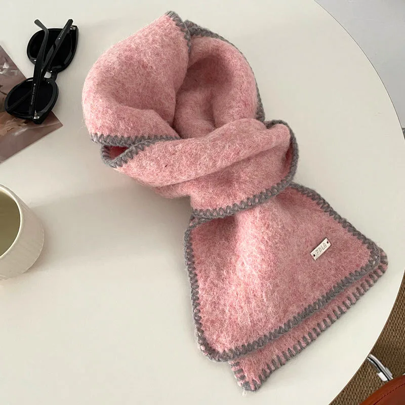 New Fashion Winter Women Wool Scarf Warm Cashmere Scarfs Female Lockrand Design Scarves Students Girls Solid Color Korean