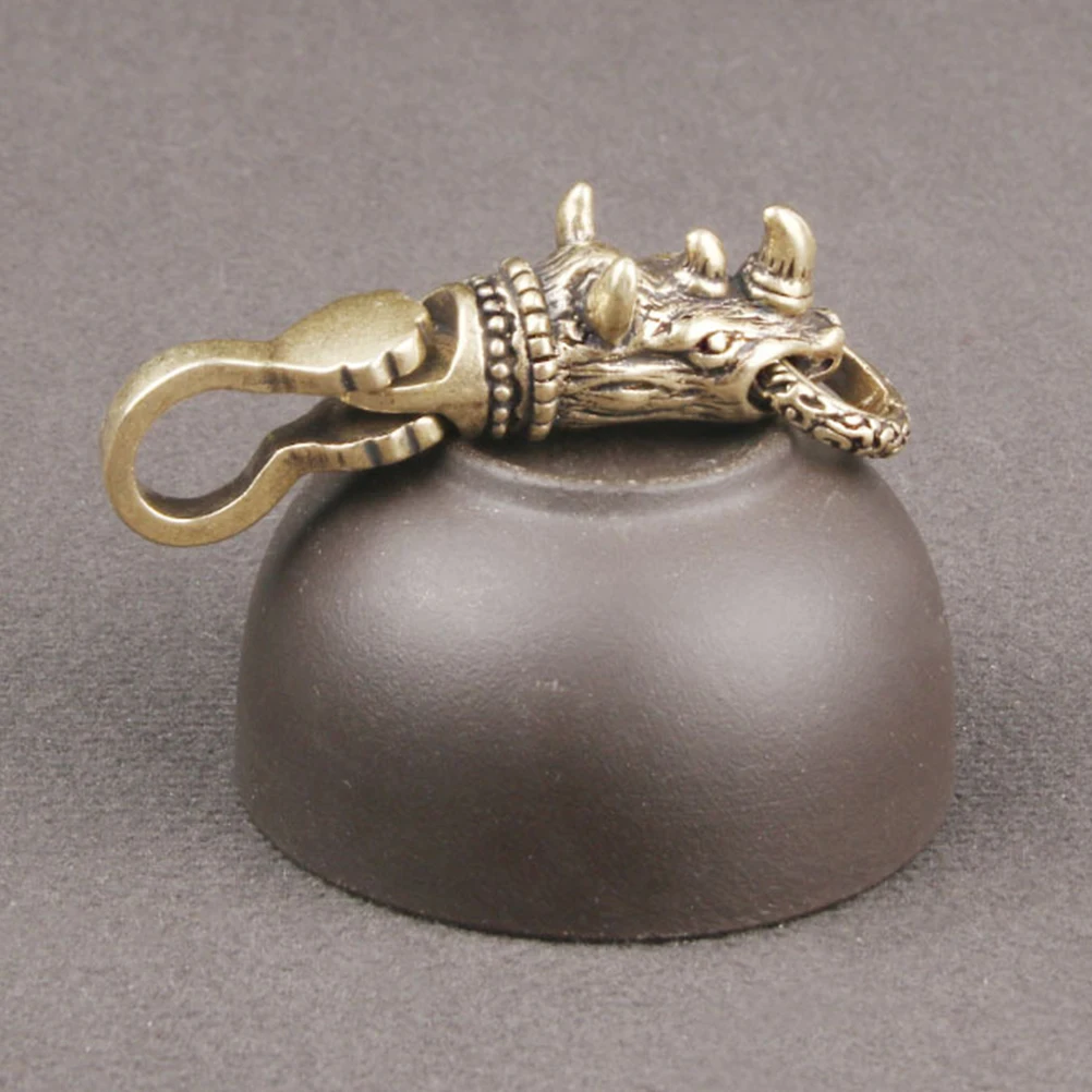

Brass Rhino Animal Keychain Animal Pendant Brass Pendant Charm Decor Lightweight Compact naments Home Office Garden