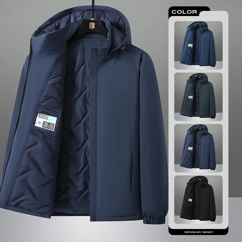 

Autumn and Winter New Fashion Sports Waterproof Plus Cotton Thick Warm Coat Mens Casual Style Loose Large Size High-Grade Jacket