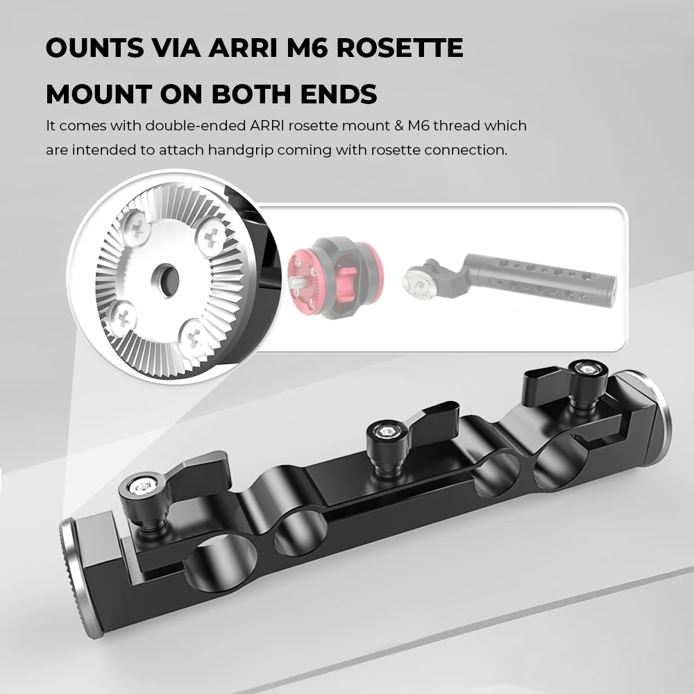 CAMVATE 15mm & 19mm Dual-Port Rod Clamp for DSLR