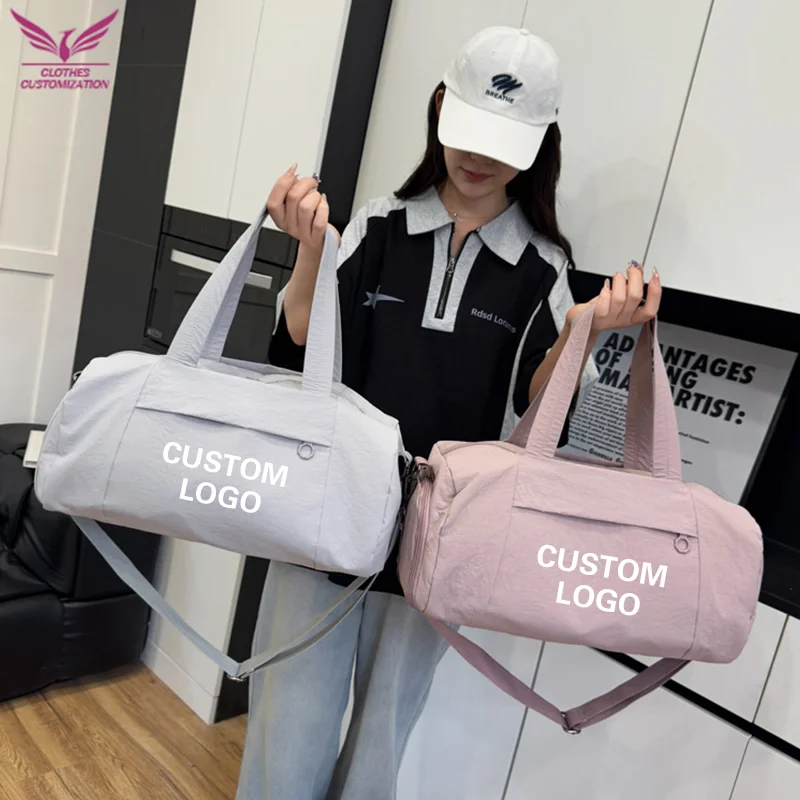 

Female Gym yoga Bag print logo Travel Traning Luggage Shoulder Shoe Weekend Swimming Fitness Bag personality customization