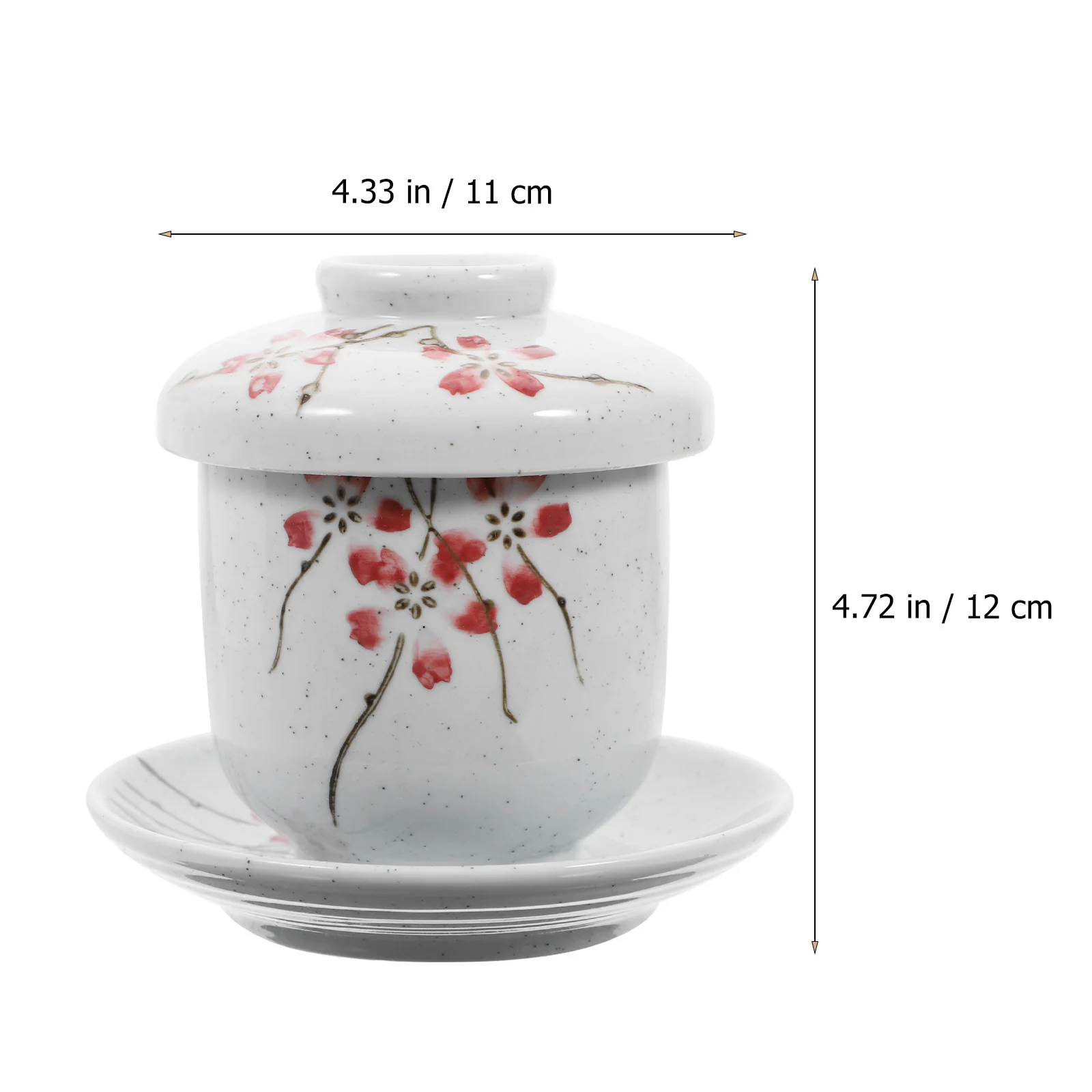 

1Set Ceramic Stew Cup Japanese Style Small Soup Bowl for Steaming Egg Bird's Nest Covered Hot Smooth Easy Clean Gift