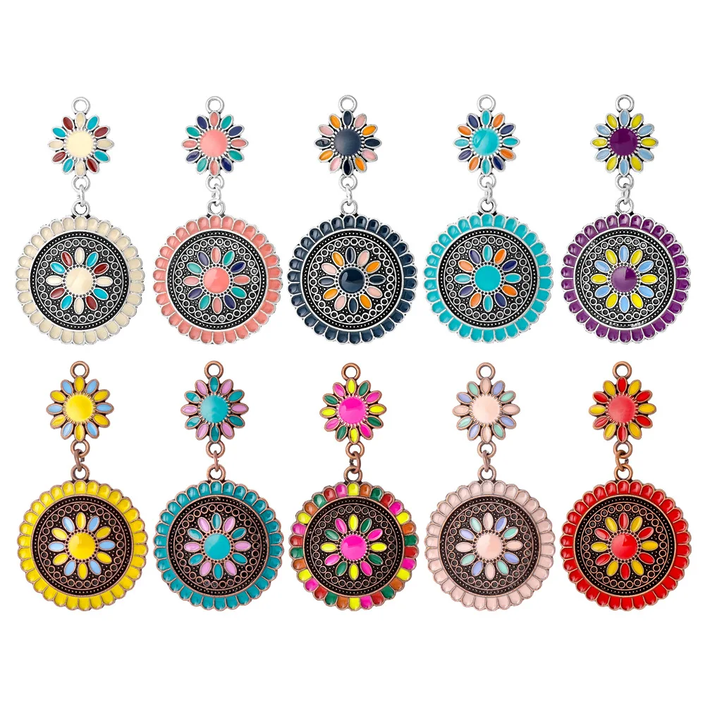 2026 New Arrival Bohemia Enameling Pendants for Women Earrings Necklaces Pendants Charms Jewelry Making DIY Jewelry Accessories image 6