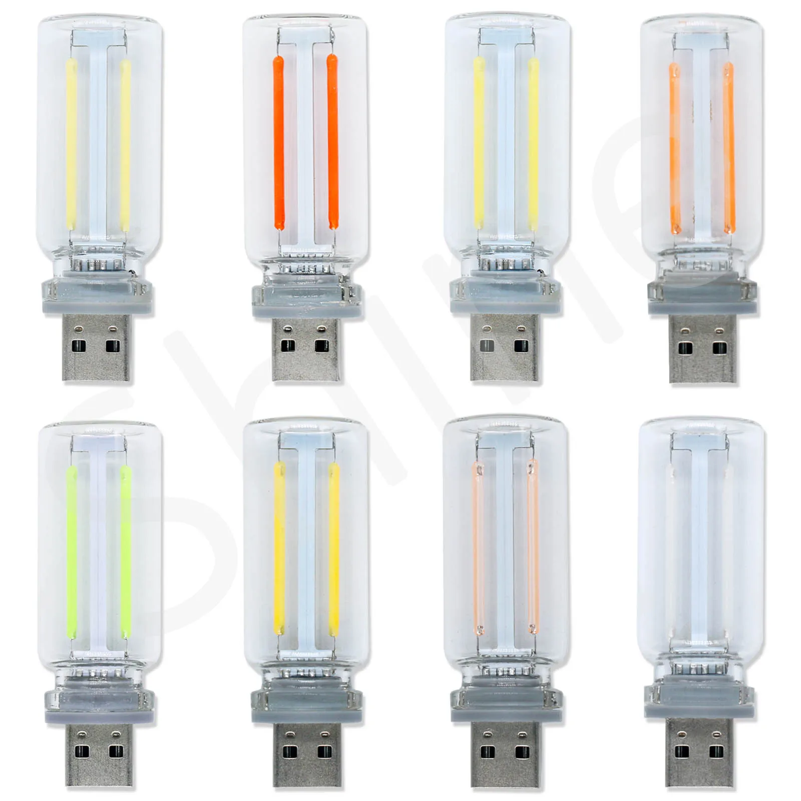 Edison LED Bead Bulbs, Atmosfera Colorida Luz, USB Touch Dimming Luz Noturna, Decorativa, Novo, 0.3W, DC 5V, 8Pcs