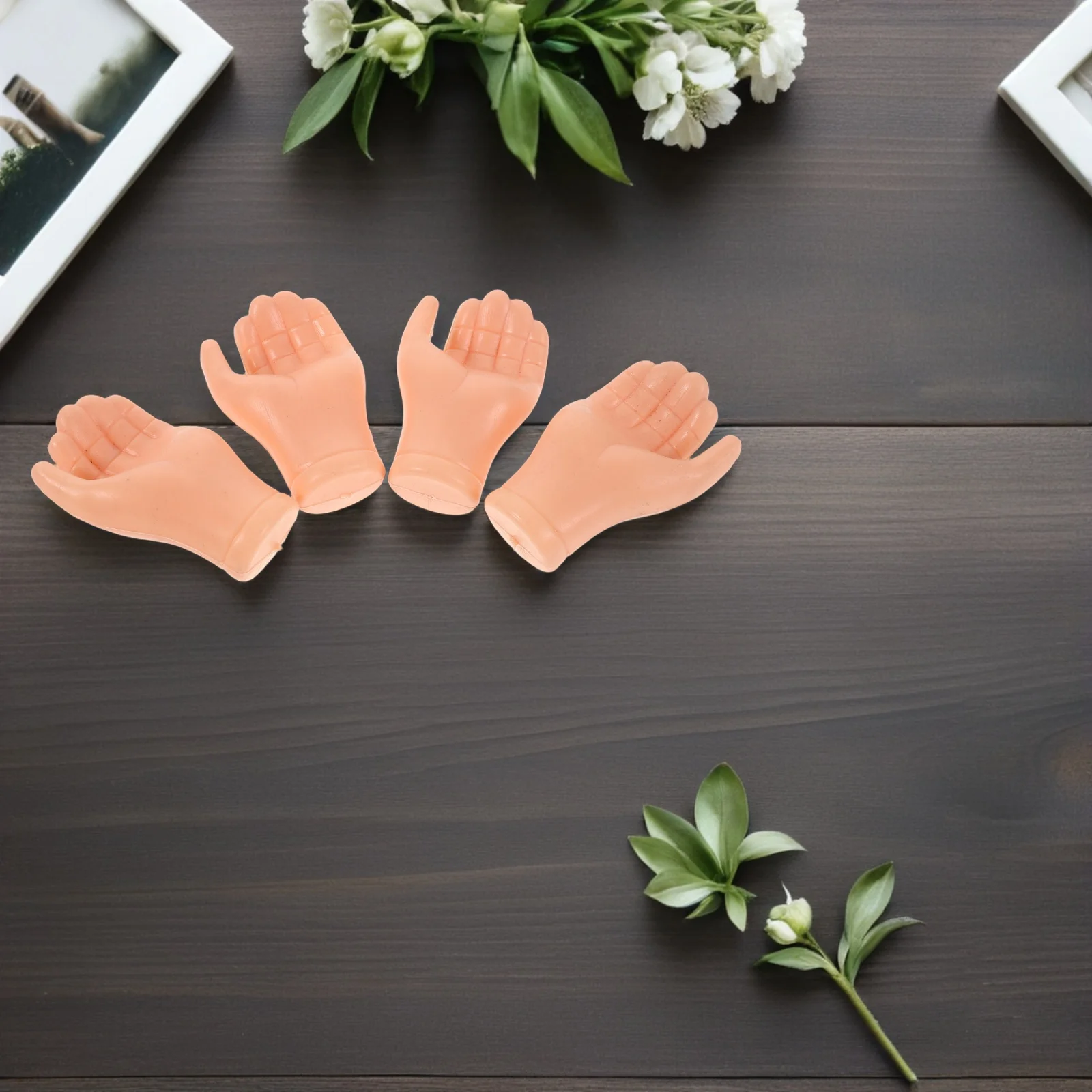 12쌍 미니어처 핸드 프롭스 현실적인 플라스틱 관절 다용도 공예 재료 DIY 프로젝트 인형 제작 키트