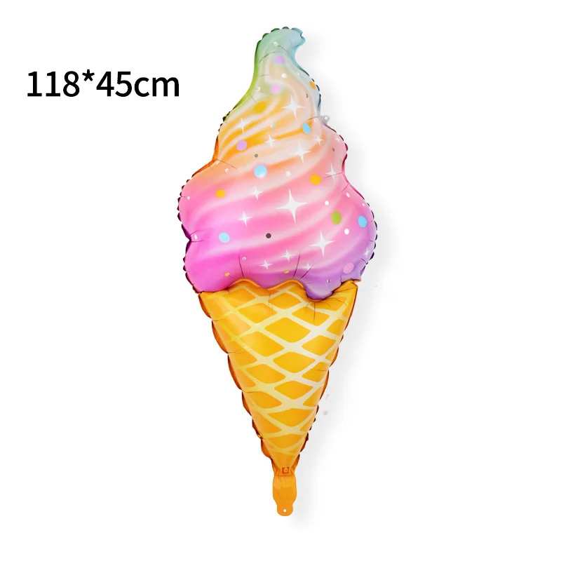 Summer Children\'s Ice Cream Party Decorative Products Ice Cream Sweet Cartridge Popsicle Sundae Alien Aluminum Balloon