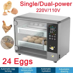 24 Eggs Intelligent Temperature Control Touch Screen Fully Automatic Incubator Household Electric Incubator for Chicken Duck