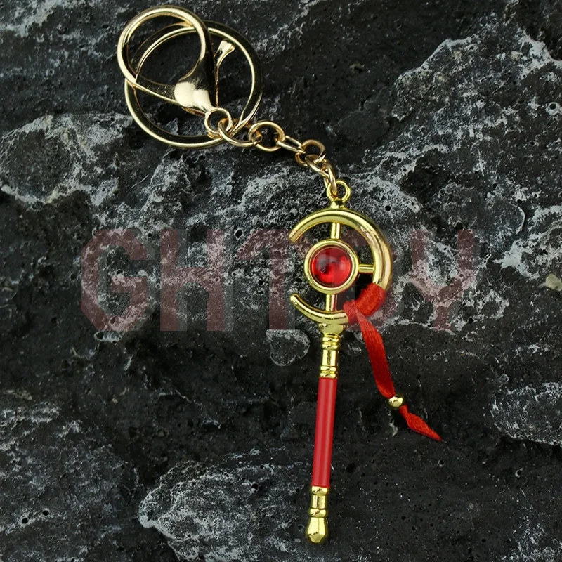 

7.4cm/2.91in Anime Frieren Peripheral Cartoon Moon Magic Scepter Cosplay Prop Necklace Jewellery Keychain Best Birthday Gift Toy