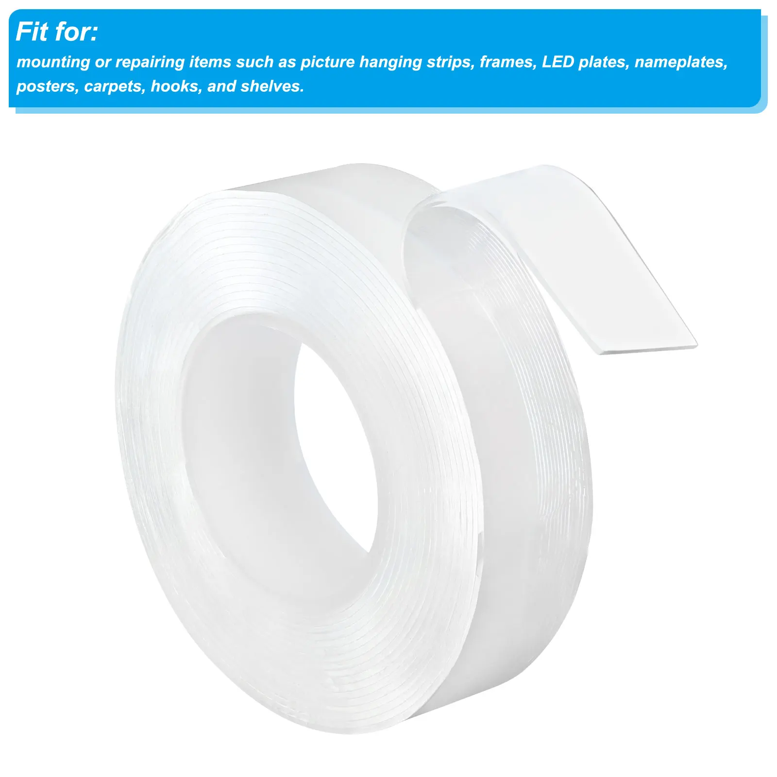 

3Roll 3Meter Nano Double Sided Tape Acrylic Transparent Adhesive Strips Strong Sticky Removable Adhesive Mounting Tape for Hooks