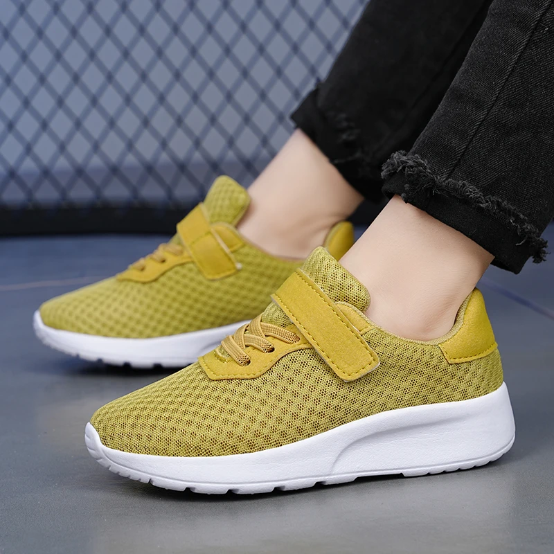 

Boys' Breathable Running Shoes Lightweight Girls' Sports Shoes Seasonal Outdoor Children's Black Mesh Breathable Casual Shoes