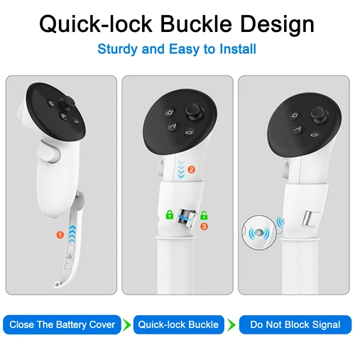 Imagen 2 del producto Mango para accesorios de controlador Oculus Meta Quest 3/3S, empuñaduras de brazos largos con etiqueta VR Gorlla para Meta Quest 3/3S Beat Saber Golf Club