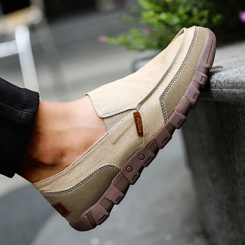 Size48 Casual Shoes Men Breathable SlipOn Flat Canvas Shoes Spring and Summer Men's Loafers Comfortable Breathable Sneakers KB49