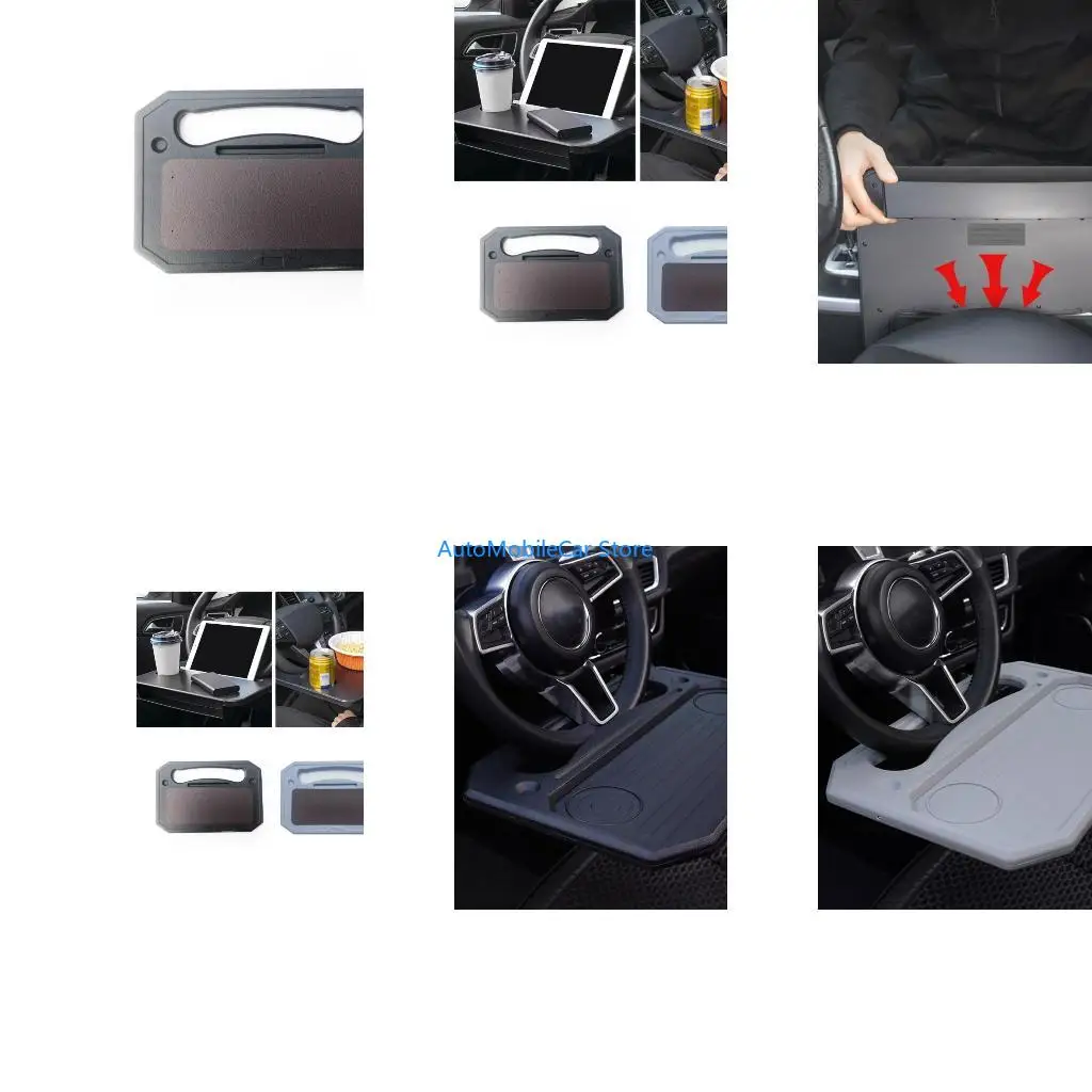 G8TE Car Steering Wheel Desk 2-Sided Ergonomic Dining Tray Dining Table For Car