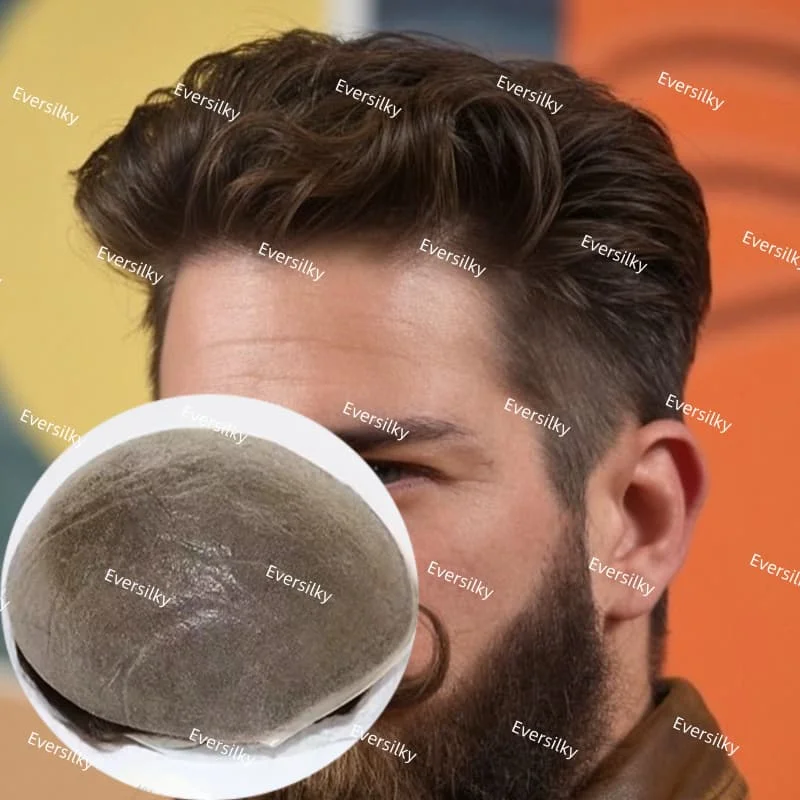 Человеческий коричневый блондин # 7 # Парик из мужских волос 22R, полная тонкая кожа, искусственная основа # 1B # 1B40 # 60RY черный, серый, белый цвет, протез для волос, мужской парик