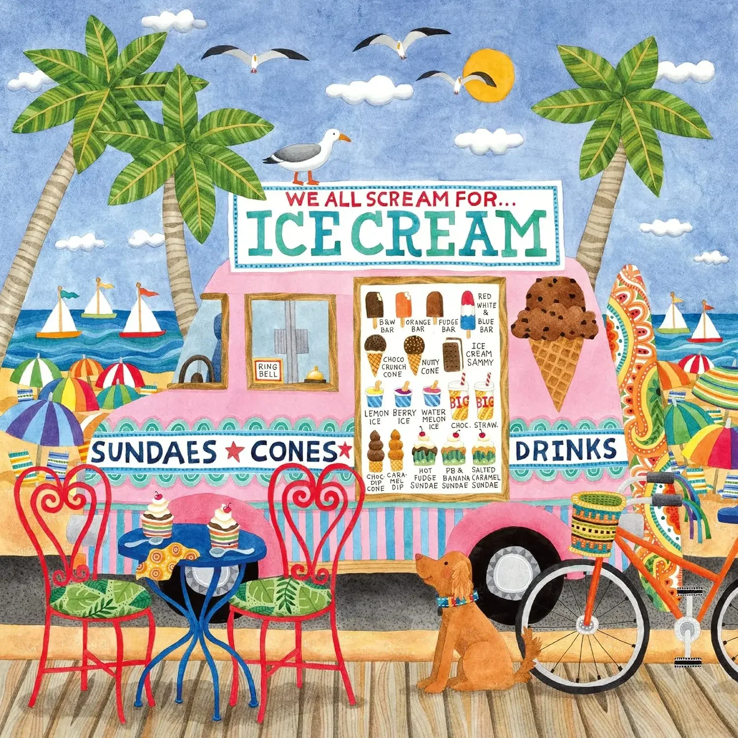 Jigsaw Puzzles for Adults 1314/520/120pcs Ice Cream Truck Wooden Puzzles for Gameroom Bedroom Home Decor Birthday Party Gift