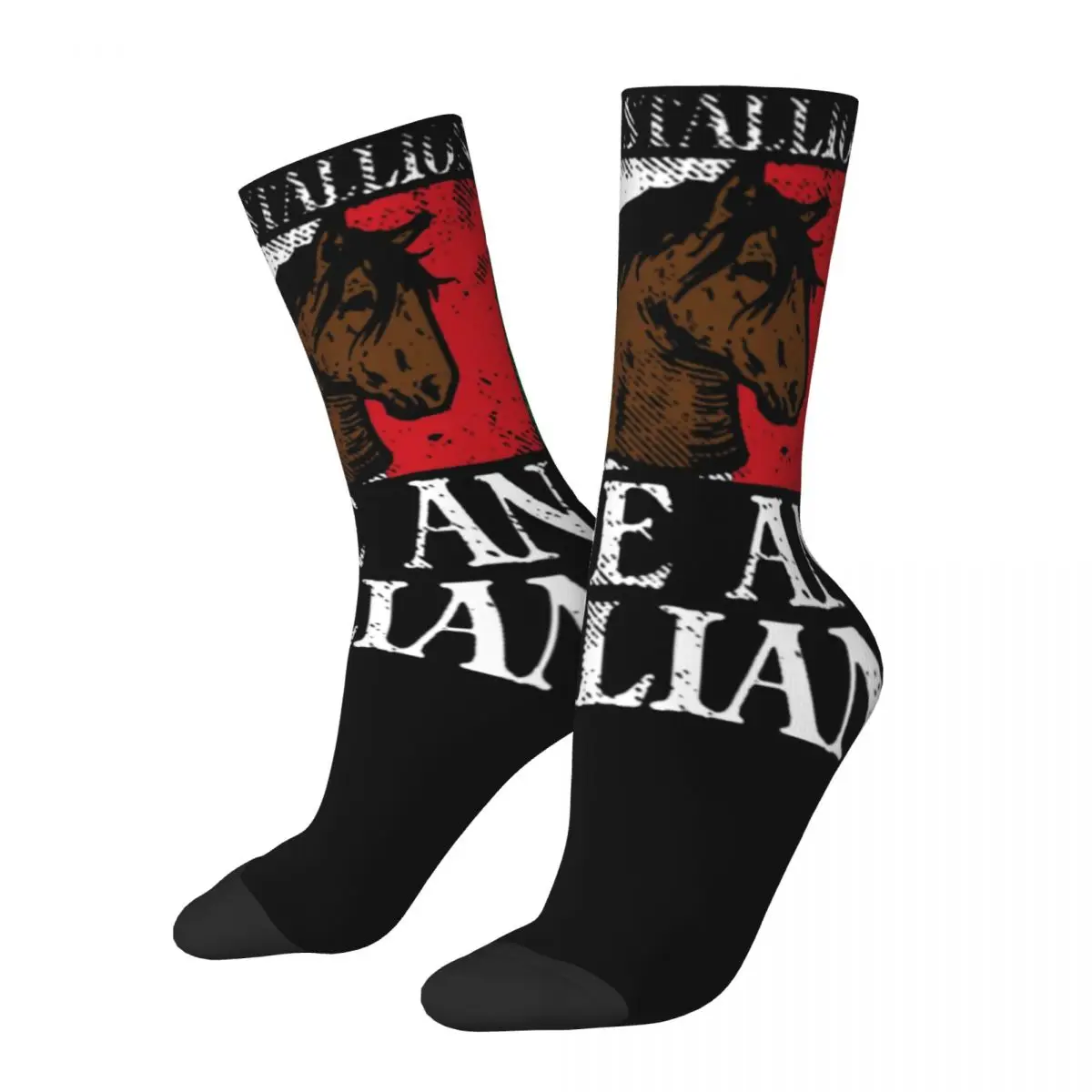 Save A Stallion Ride An Italian Theme Crew Socks Accessories for Female Cozy Sock