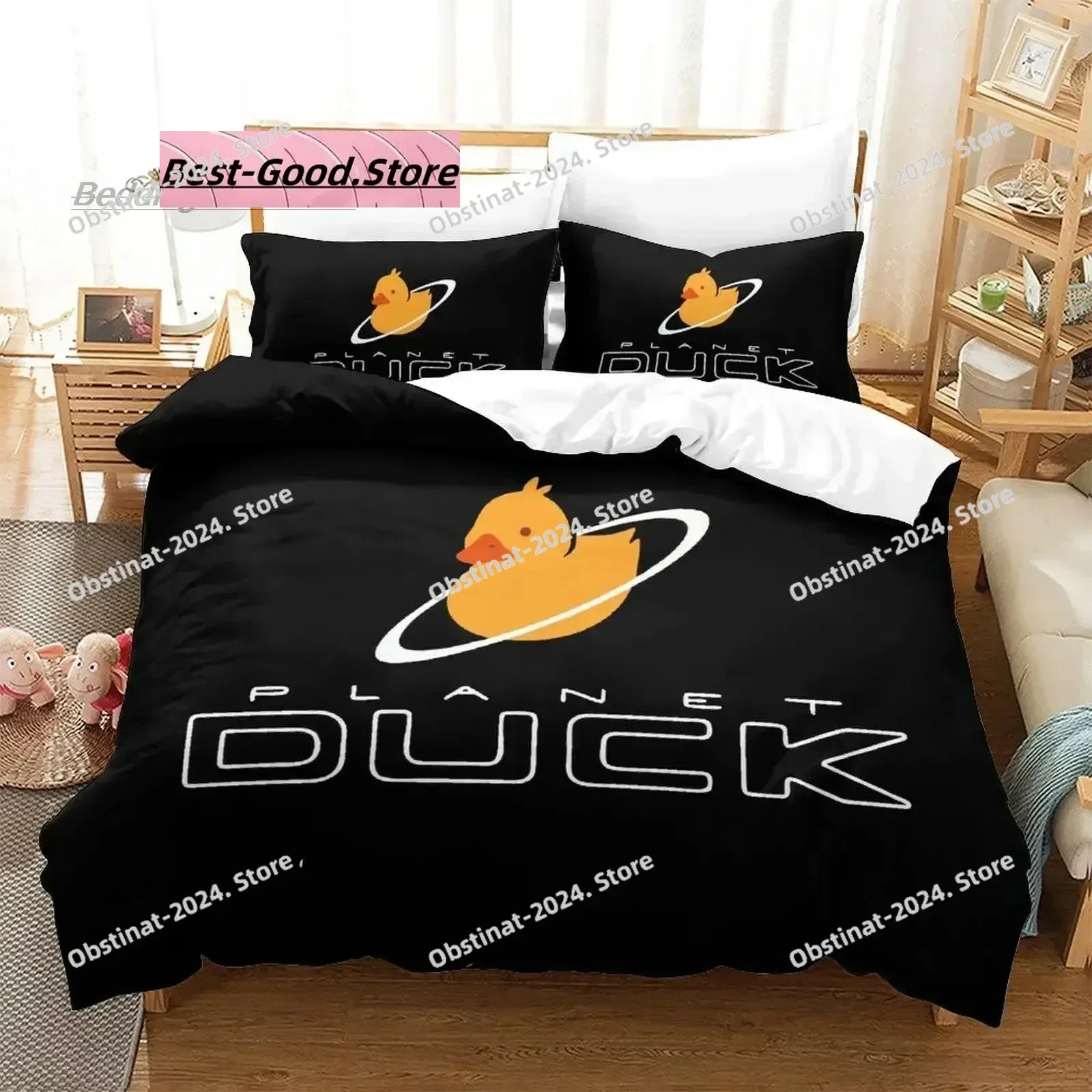 Quackity duck Bedding Set Single Twin Full Queen King Size Bed Set Aldult Kid Bedroom Duvetcover Sets 3D Anime bed sheet set