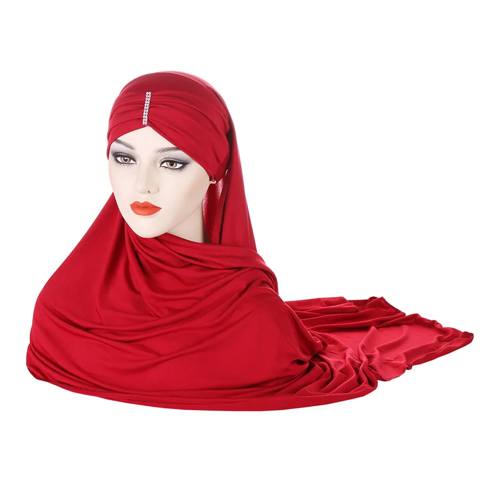 Glitter Einem Stück Amira Muslimischen Frauen Lange Schal Pull Auf Bereit Tragen Instant Kappe Headwear Wrap Hijab Turban Arabischen Femme chemo Schal