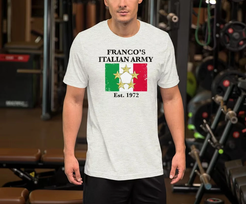 Franco's Italian Army Franco Harris T-Shirt NEW T Shirts Streetwear Simple O-neck Printed Tops Men Clothing Man and Woman Fan