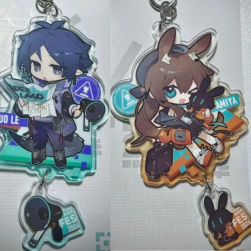 Arknights Y2k Girls Acrylic Keychain Amiya Doctor Zuo Le Strap Lanyard for Mobile Phone Case Car Keychain Accessories