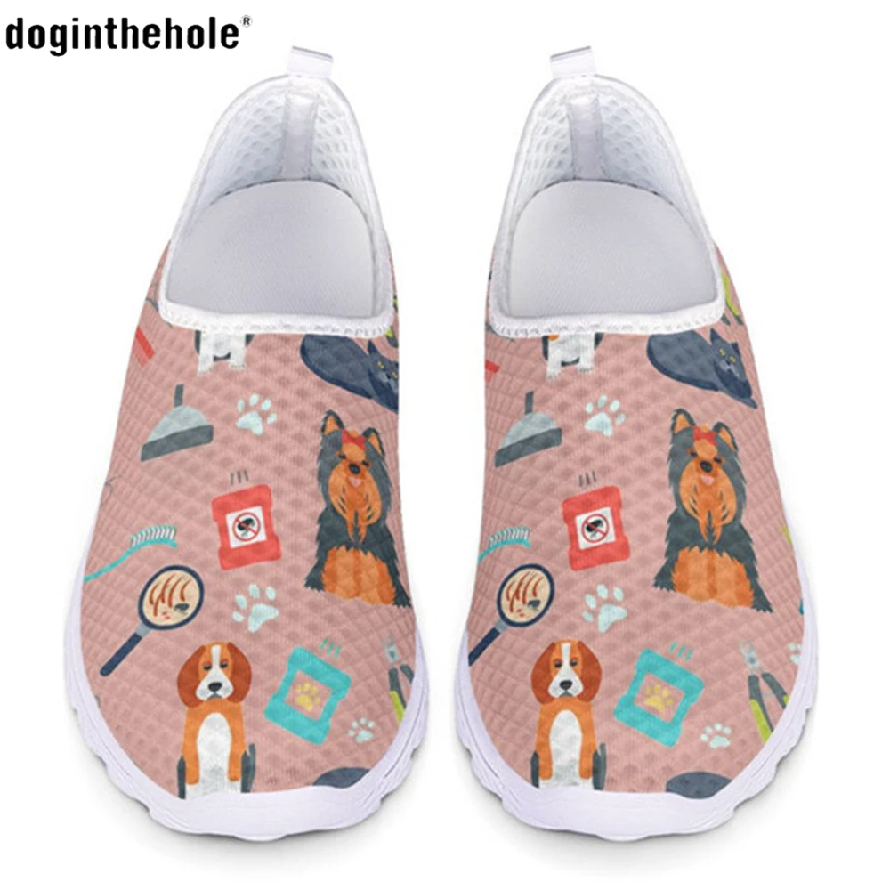 Veterinary Surgenon Print Women Shoes Breathable Mesh Sneaker Lightweight Slip On Shoes For Ladies Girls Fashion