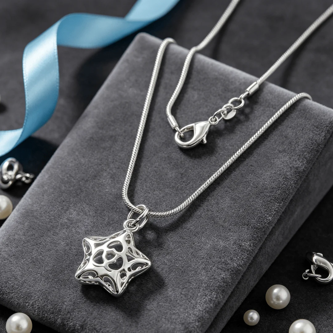 Luxury designer 925 sterling silver Lucky little Hollow star pendant necklace for women fashion Holiday gifts Affordable jewelry