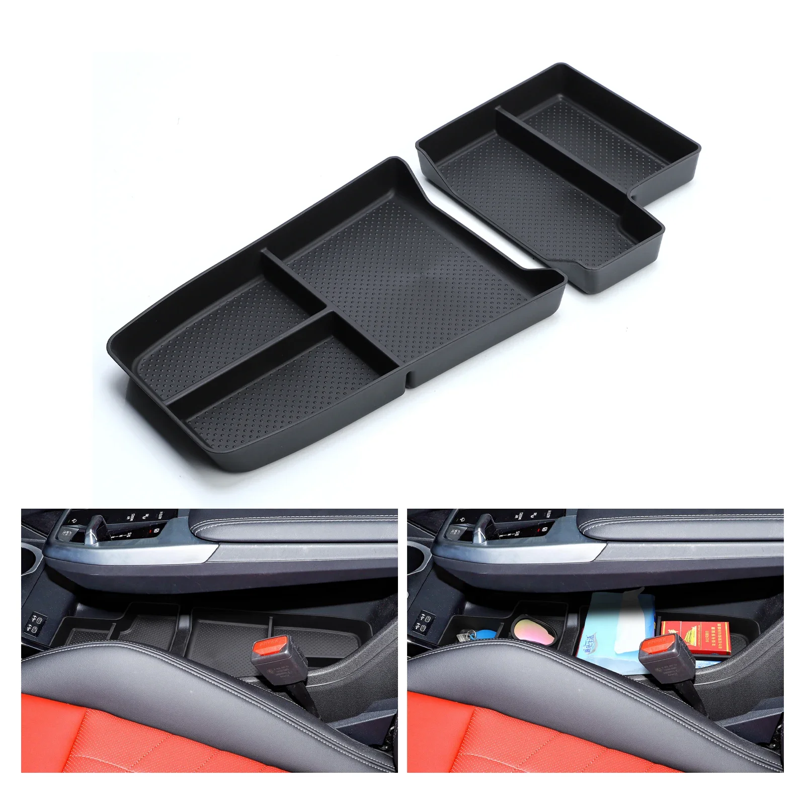 For 2022 2023 BMW X1 IX Center Console Tray Central Armrest Lower Layer Storage Box 2024 X2 IX2 Organizer Accessories Tidying