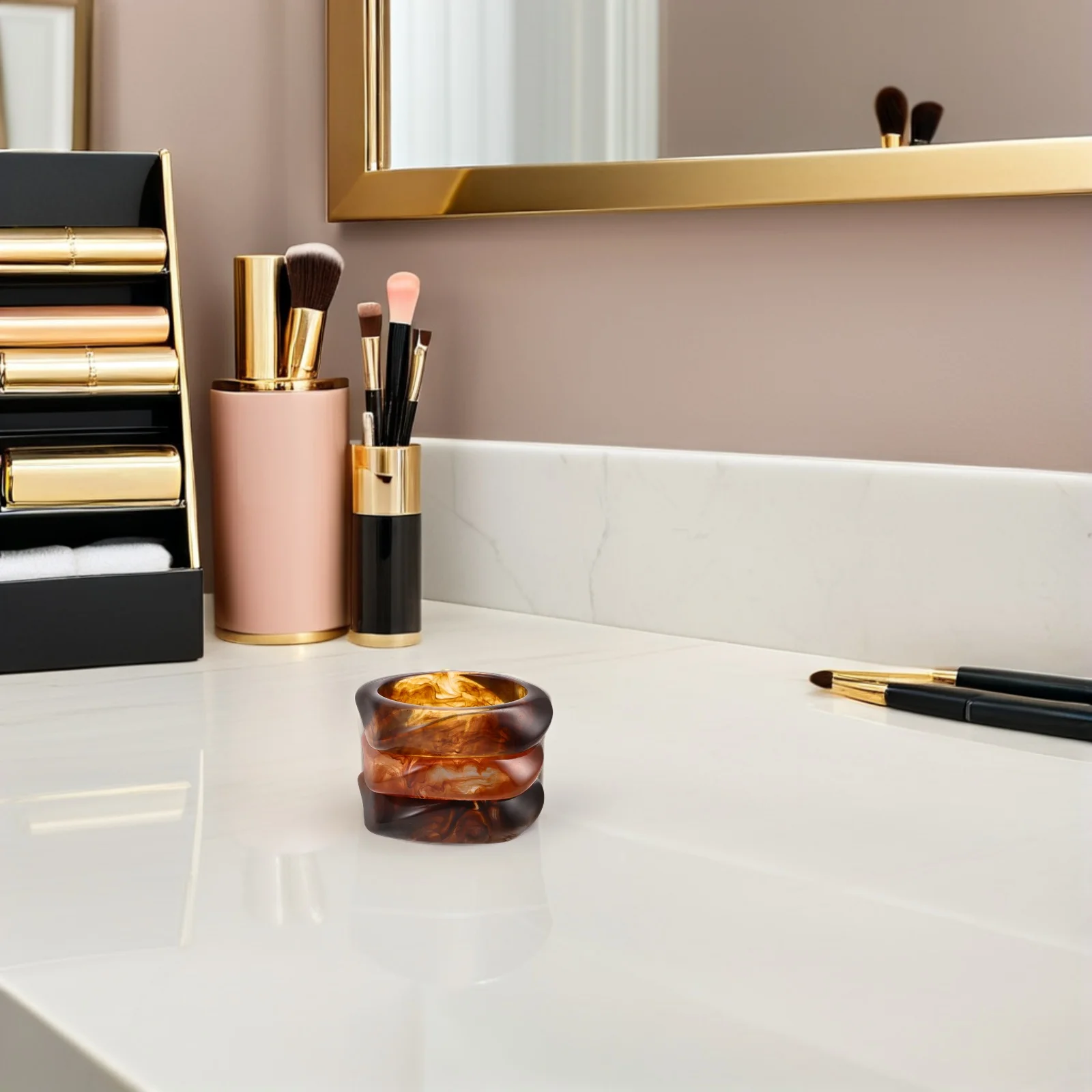 

3pcs Geometric Resin Bangle Bracelet Chunky Wide Cuff For Women Smooth Lightweight Statement Jewelry Holiday Bohemian Wristbands