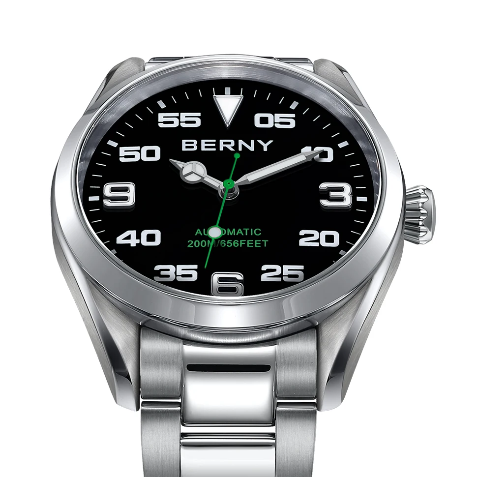 20atm berny männer uhr automatische mechanische armbanduhr berny nh35 leuchtende saphir wasserdichte luxus automatische uhr für männer