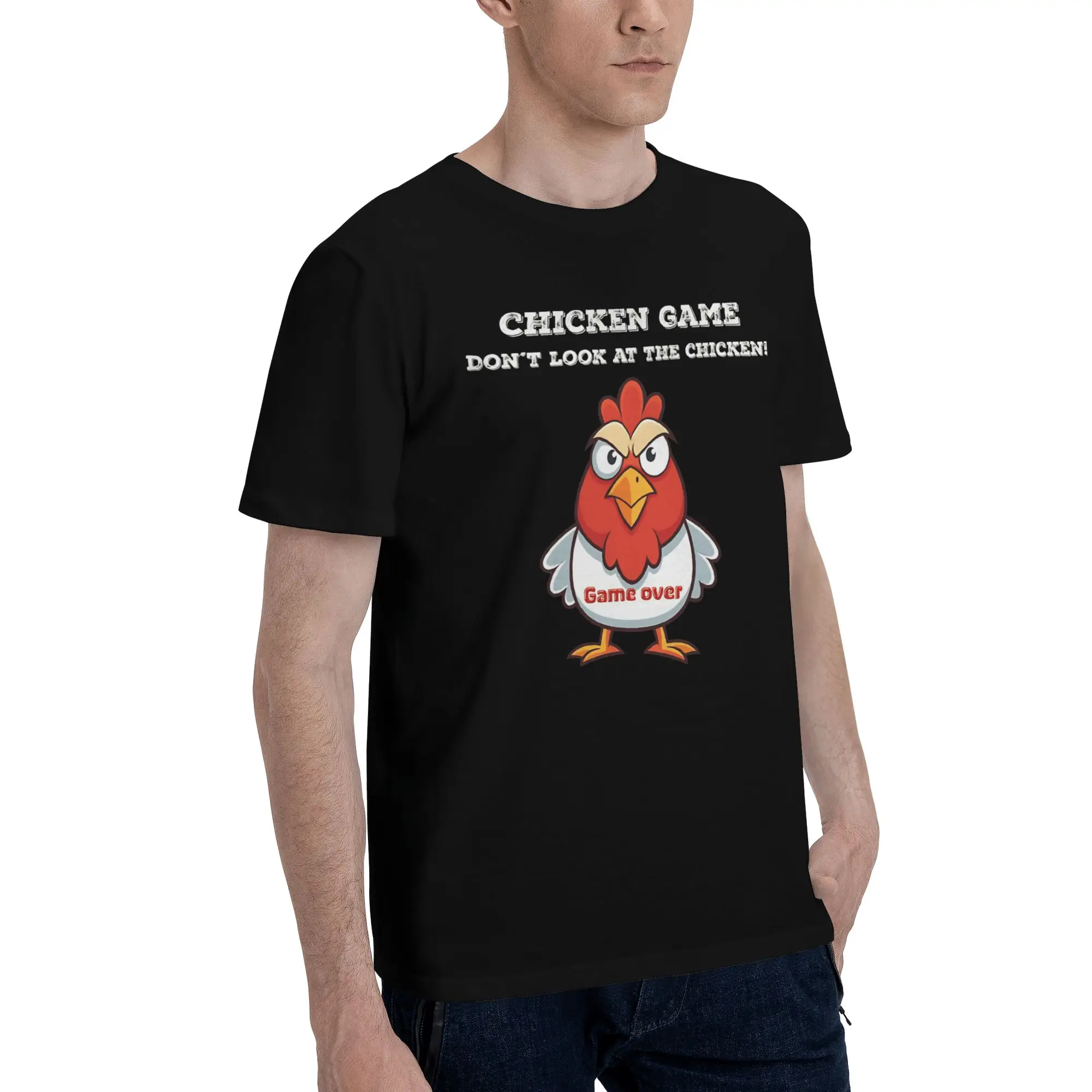 Men Women New Arrival Chicken Game Dont Look At The Chicken T Shirt Tee Cotton  T-shirts Clothing