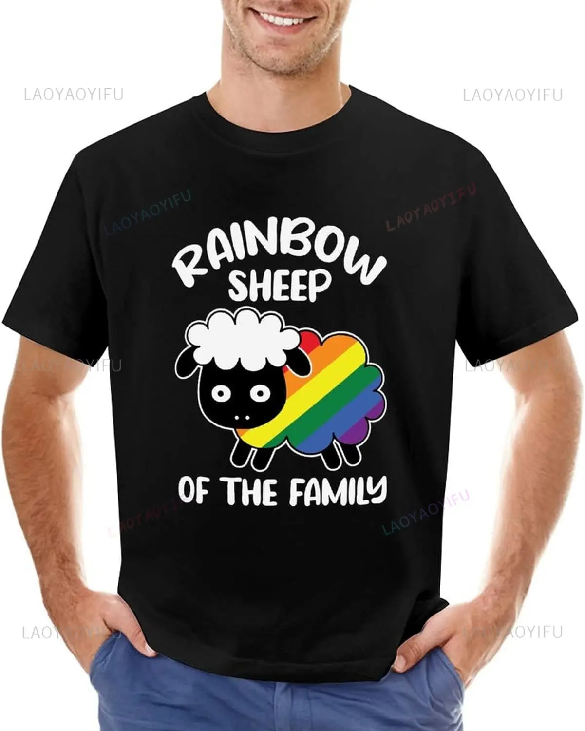 Sounds Gay I'm in Rainbow Shirts Gay Pride Printed T-shirt LGBT T-Shirt Rainbow Equality Lesbian Man T Shirt Funny Cotton Shirts
