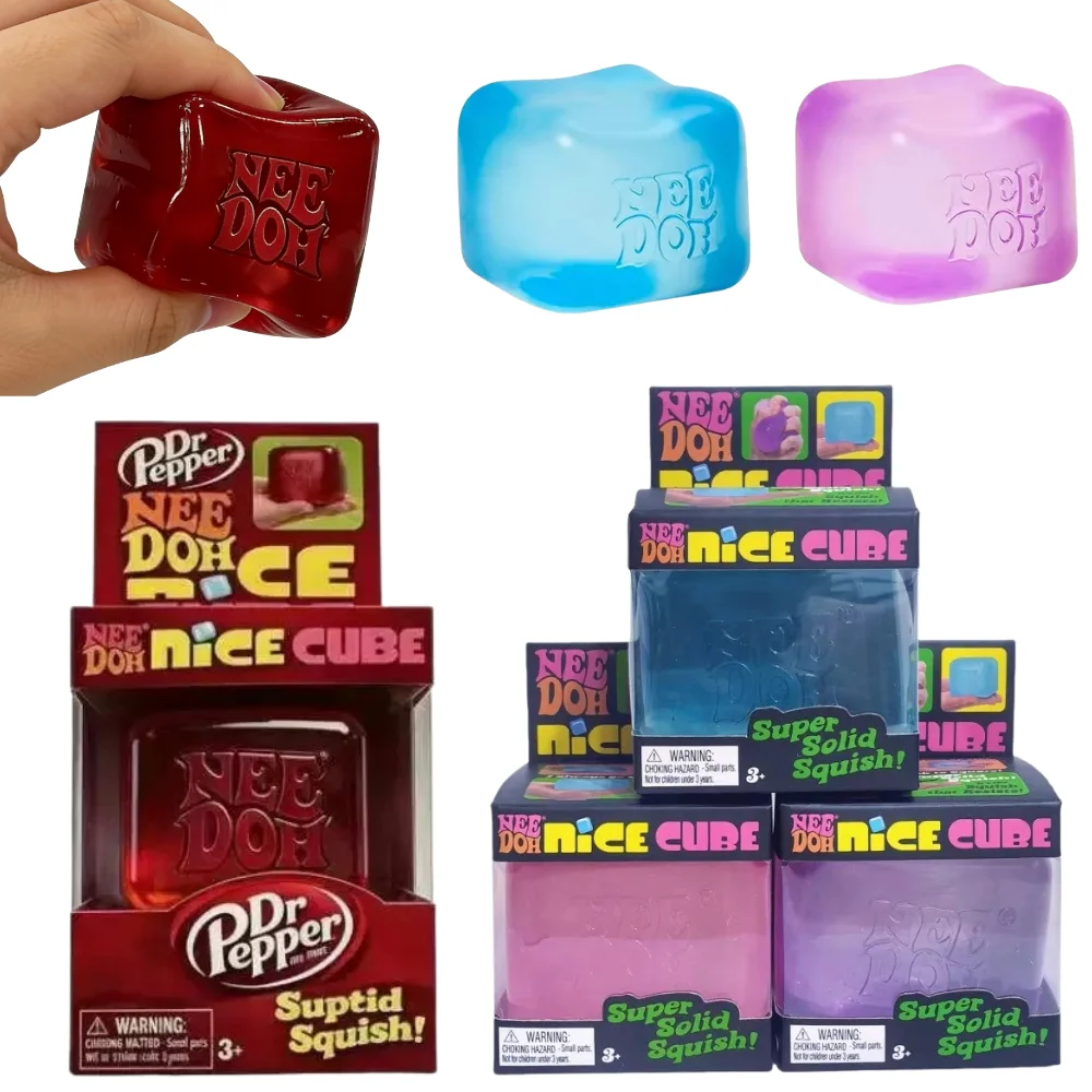 NEW Hot Needoh Nice Cube Sensory Squeezing Toy Cube for Stress relief and Fingertip Release Toy for Adult Pinching and Playing**