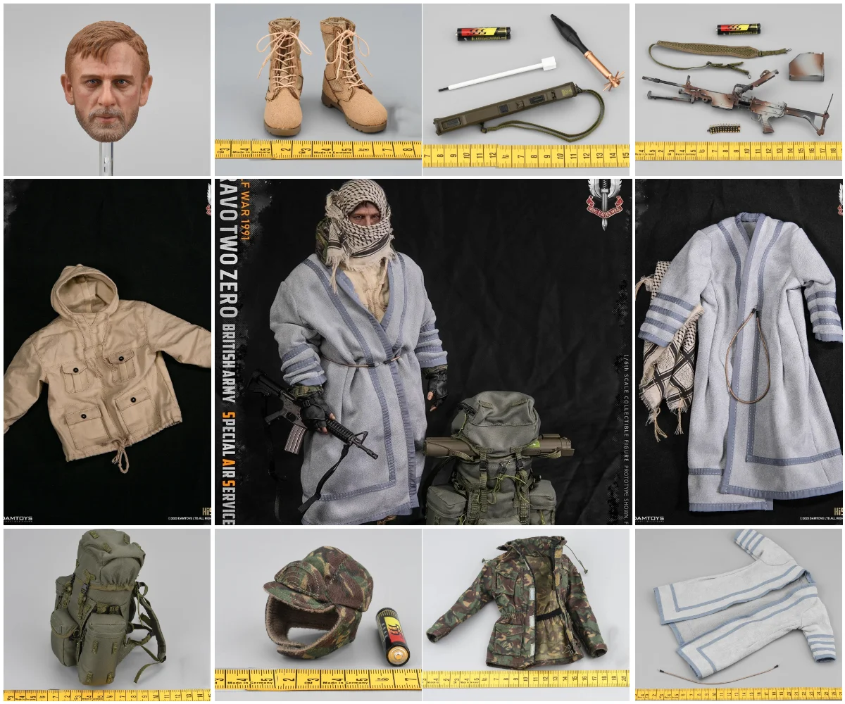 Hot Sale 1/6 DAMTOYS DAM 78099 The British Soldier Doll Mission Unit Operation Head Chest Vest Weapon Grown Coat Accessories DIY