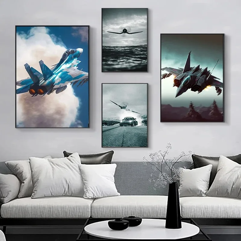 Jet Fighter Photo Just For Army Lovers Modern Painting Posters and Prints Canvas Wall Art Pictures for Home Living Room