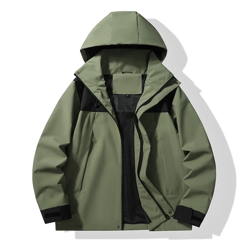 2024 New Men's Jacket Autumn Waterproof Breathable Mountaineering Sports Hoodie Outdoor Fishing Couple Coat Black Green White