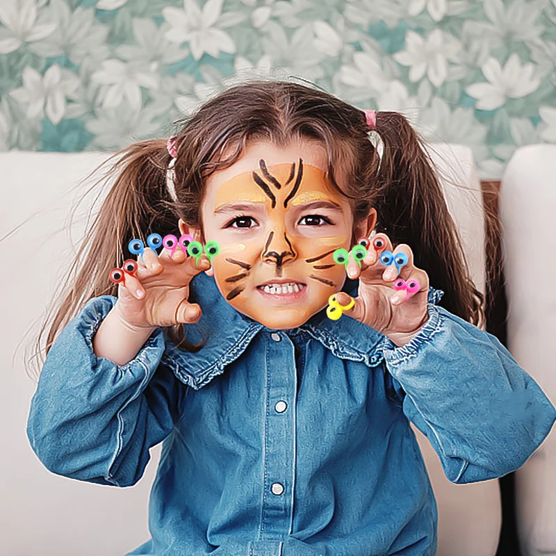 10 pezzi divertente anello per gli occhi burattini da dito Wiggle anello per bulbo oculare giocattolo per bambini compleanno festa di nozze regalo