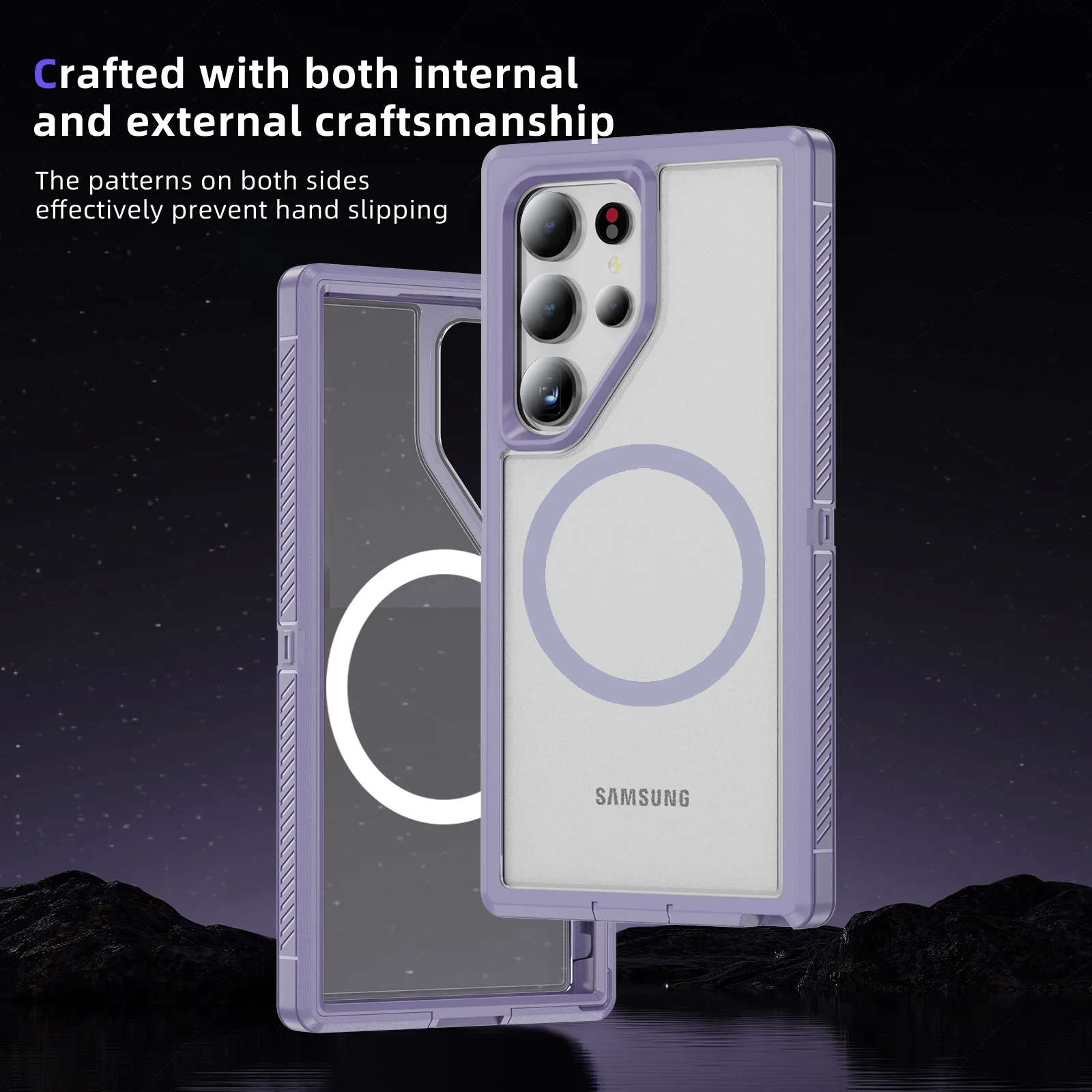 

HARUINO is suitable for Samsung S22 Ultra phone case S 23 Ultra wireless magnetic charging thick anti drop protective cover