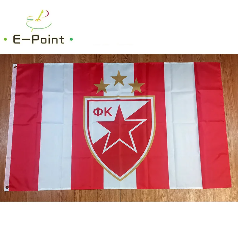 Red Star Belgrade Flag 3ft*5ft (90*150cm) Size Christmas Decorations for Home Flag Banner Gifts