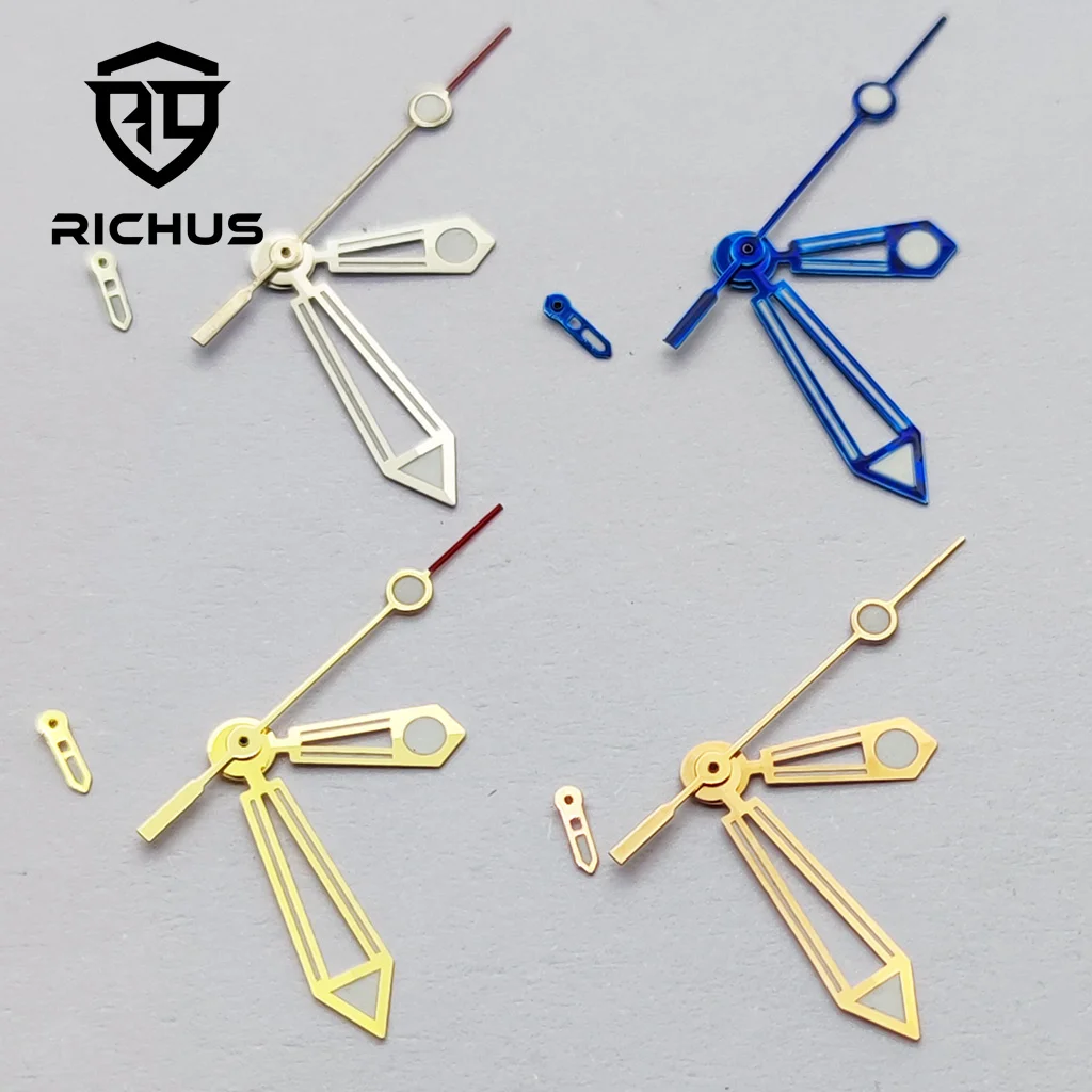 RICHUS Luminous Watch Hands Compatible with NH39 Movement - Silver Gold Rose Gold Options Green Glow Watch Accessories