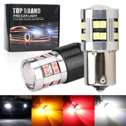 2PCS 1156 Signal Lamp PY21w Ba15s P21w LED 24SMD 3030 Canbus Car Turn Signal Light Brake Backup Light Universal 12V