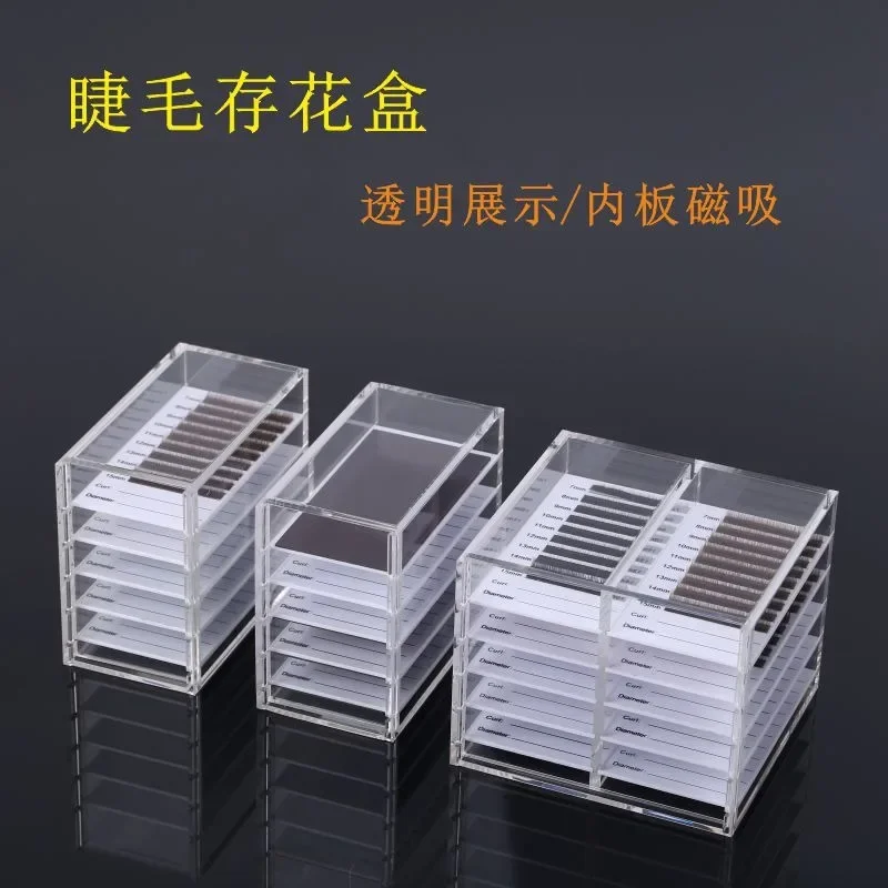 

5 Layers Eyelash Extensions Storage Box Acrylic Pallet Mink Lash Organizer Holder Display Stand Grafting Makeup Tools Supplies