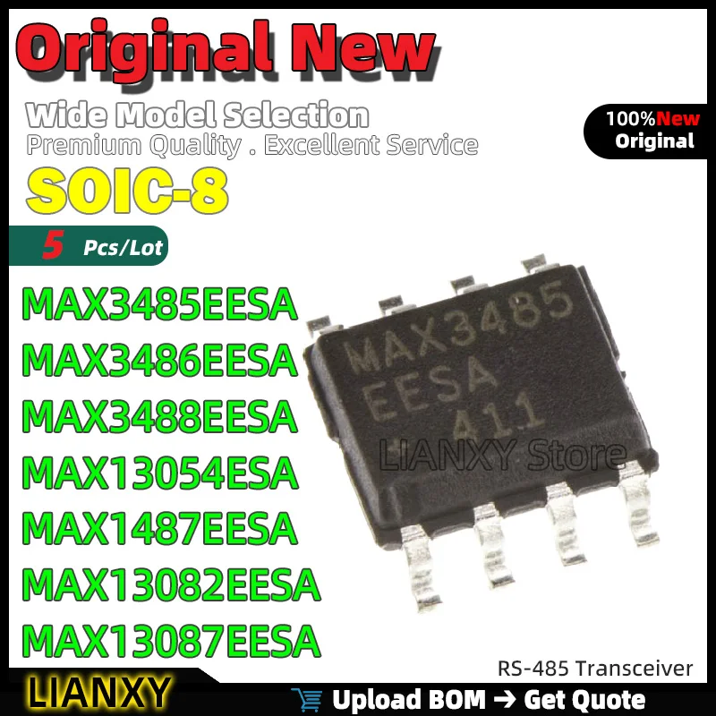 

SOIC-8 MAX3485EESA MAX3486EESA MAX3488EESA MAX13054ESA MAX1487EESA MAX13082EESA MAX13087EESA MAX13088EESA Новый оригинальный