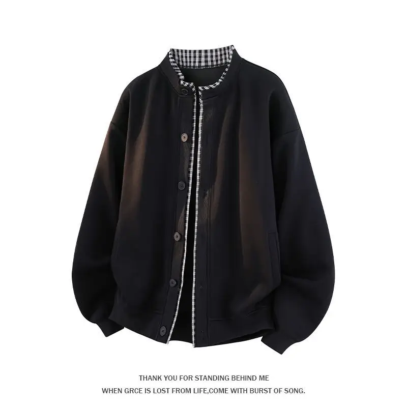 Cardigan 2026 New Coat Knitted Coat Fake Two Casual Jacket Men's Coat Buttons