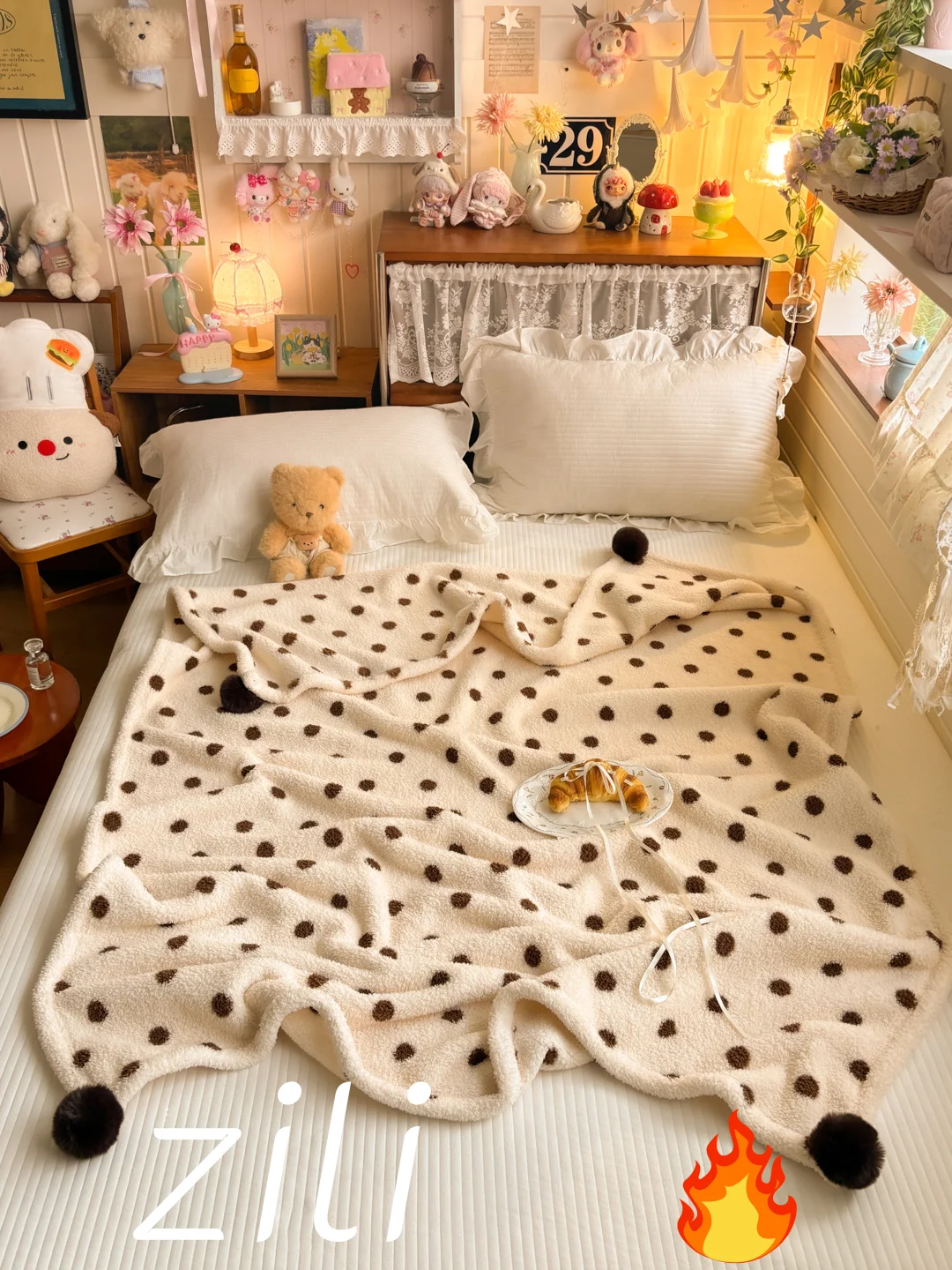 Ins Wind Minimalist Printed Blanket, Autumn/Winter Nap & Leisure Shawl, Air-Conditioned Fleece Cover Blanket