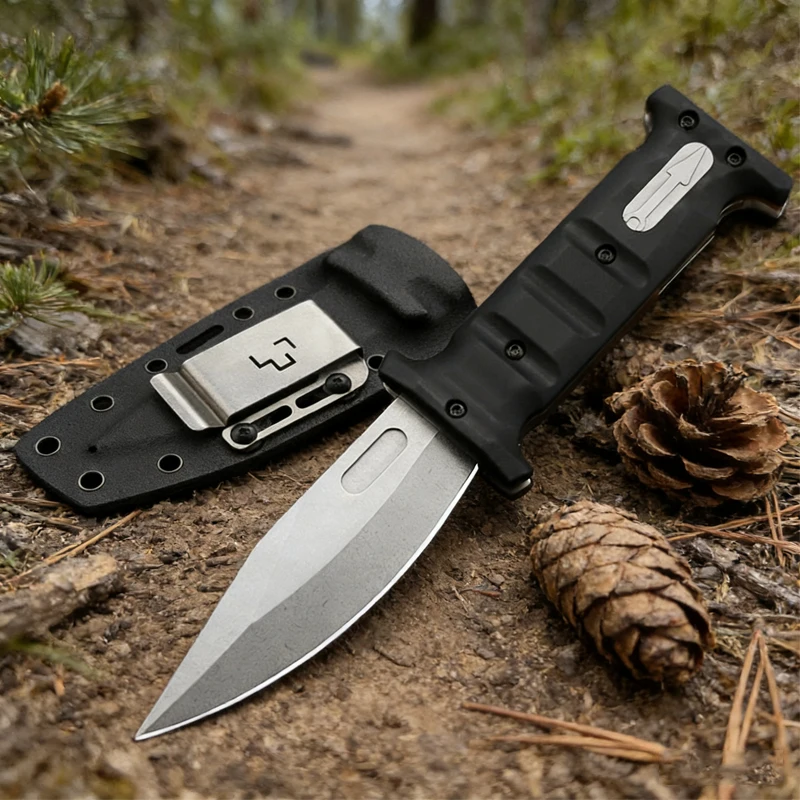 

Multifunctional new outdoor knife for camping and hiking, ideal for mountaineering and fishing, D2 steel fixed blade