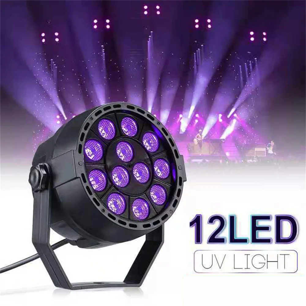 

UV Violet Color Stage Par Light, Sound Activated, Home Decoration, Club,Disco,KTV,Party, Purple, 12 LEDs