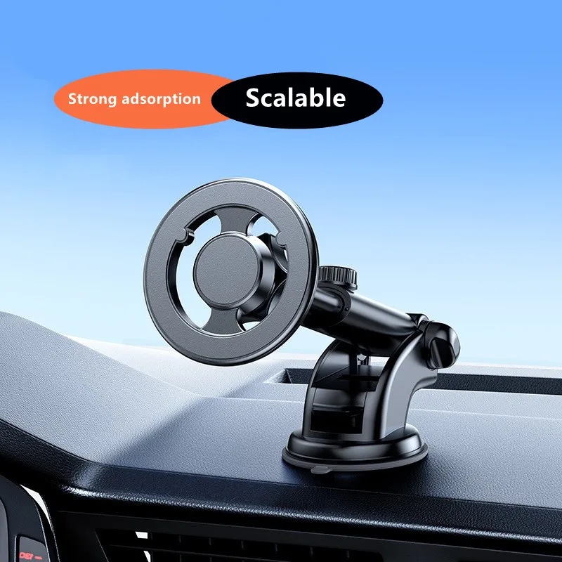 360° Rotation Sucker Magnetic Car Phone Holder For iPhone Windshield Suction Cup Navigation Vehicle Cradle Dashboard Scalable